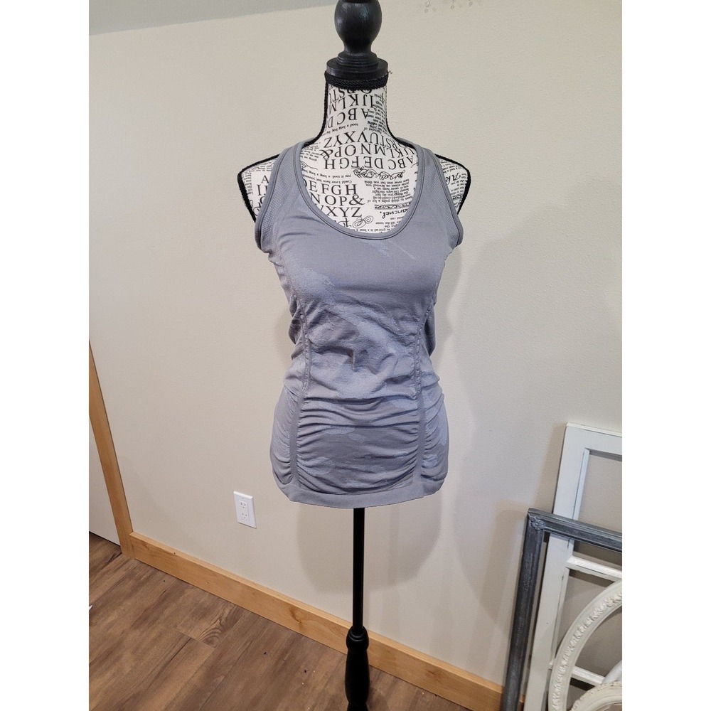 ATHLETA Fastest Track Camo Tank Top Cobblestone Gray Womens Size Small